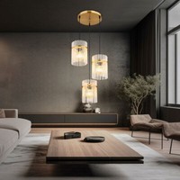 Pendellampe HäNgeleuchte Esstischleuchte Gold Wohnzimmerlampe Glas Led H 140 Cm