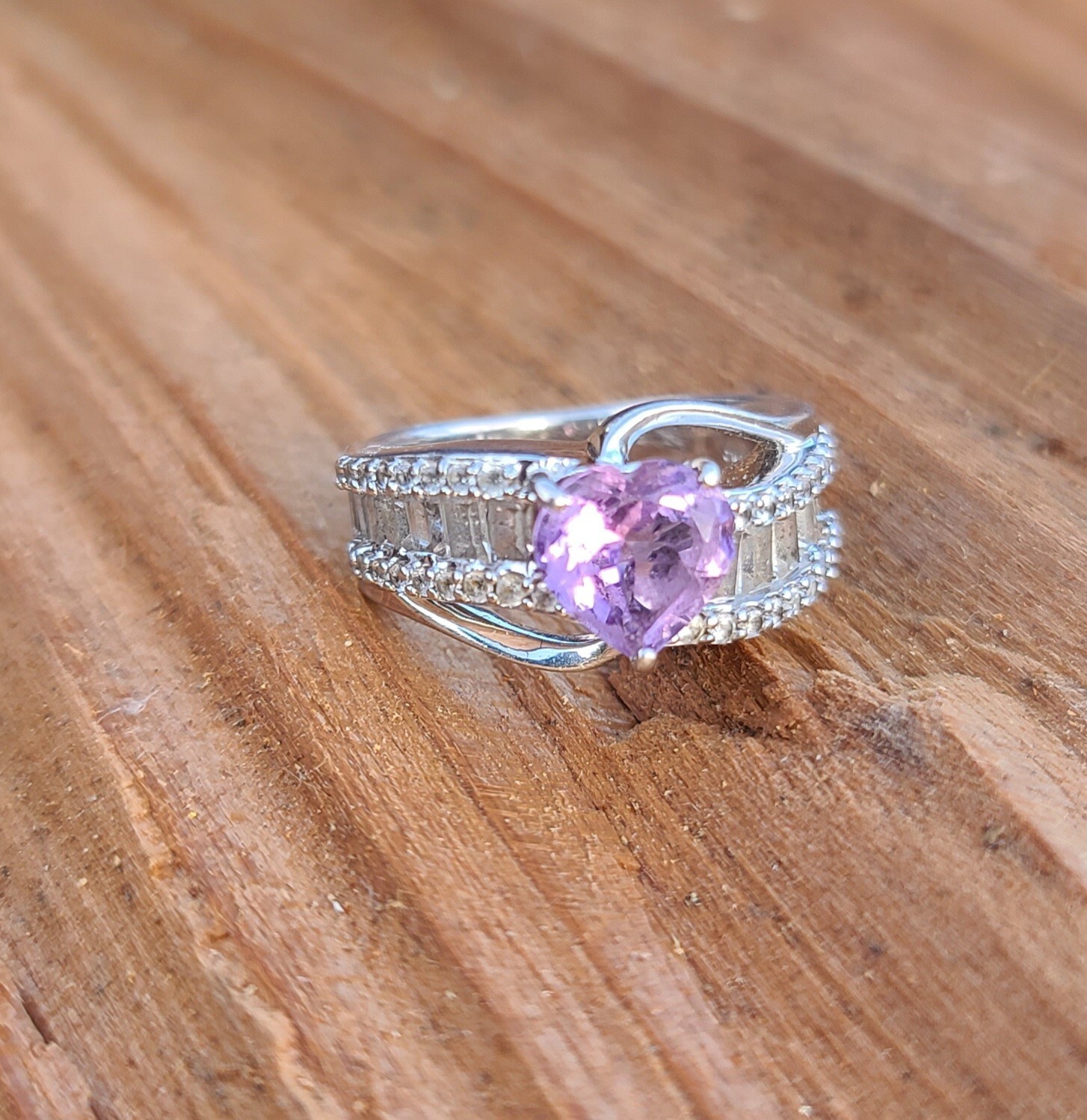 Sterling 925 Solid Silver Loaded Diamond Amethyst… - image 9