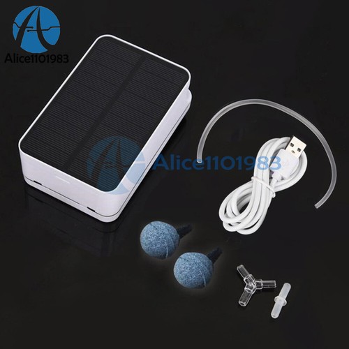 5V Solar Powers Charging Oxygenator Fish Tanks Aquarium Air Pump Aerator DC - Picture 3 of 11