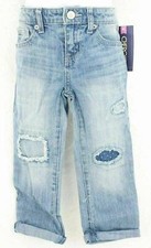 Cherokee Girl's Blue Boyfriend Crop Distressed Denim Pants Size 4