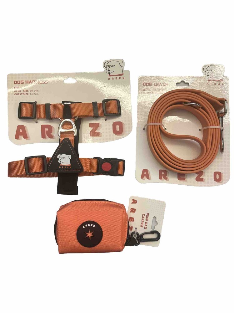 Dog Harness Walk Kit With Lead And Zippered Poop Bag Carrier Size Small Harness