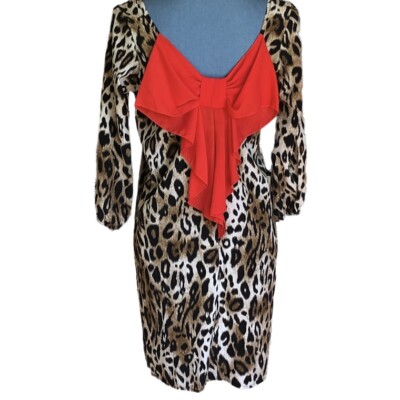 red and cheetah dress leopard print dress red STEPHANIE LEOPARD & RED STRIPE MINI DRESS