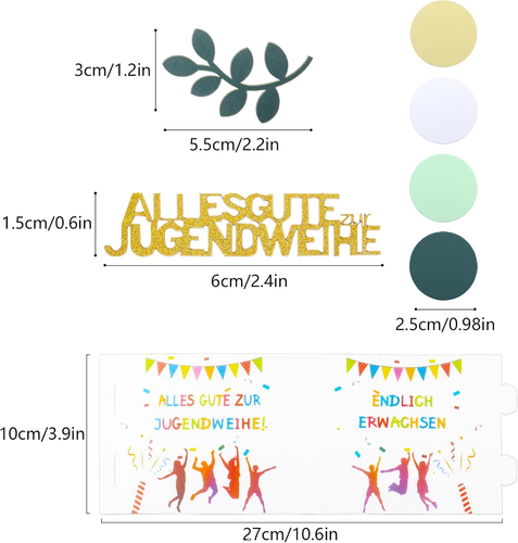 Jugendweihe Deko, 12 Stück Windlicht Tischdeko Jugendweihe & 100 Stück Jugendwei - Bild 2 von 4