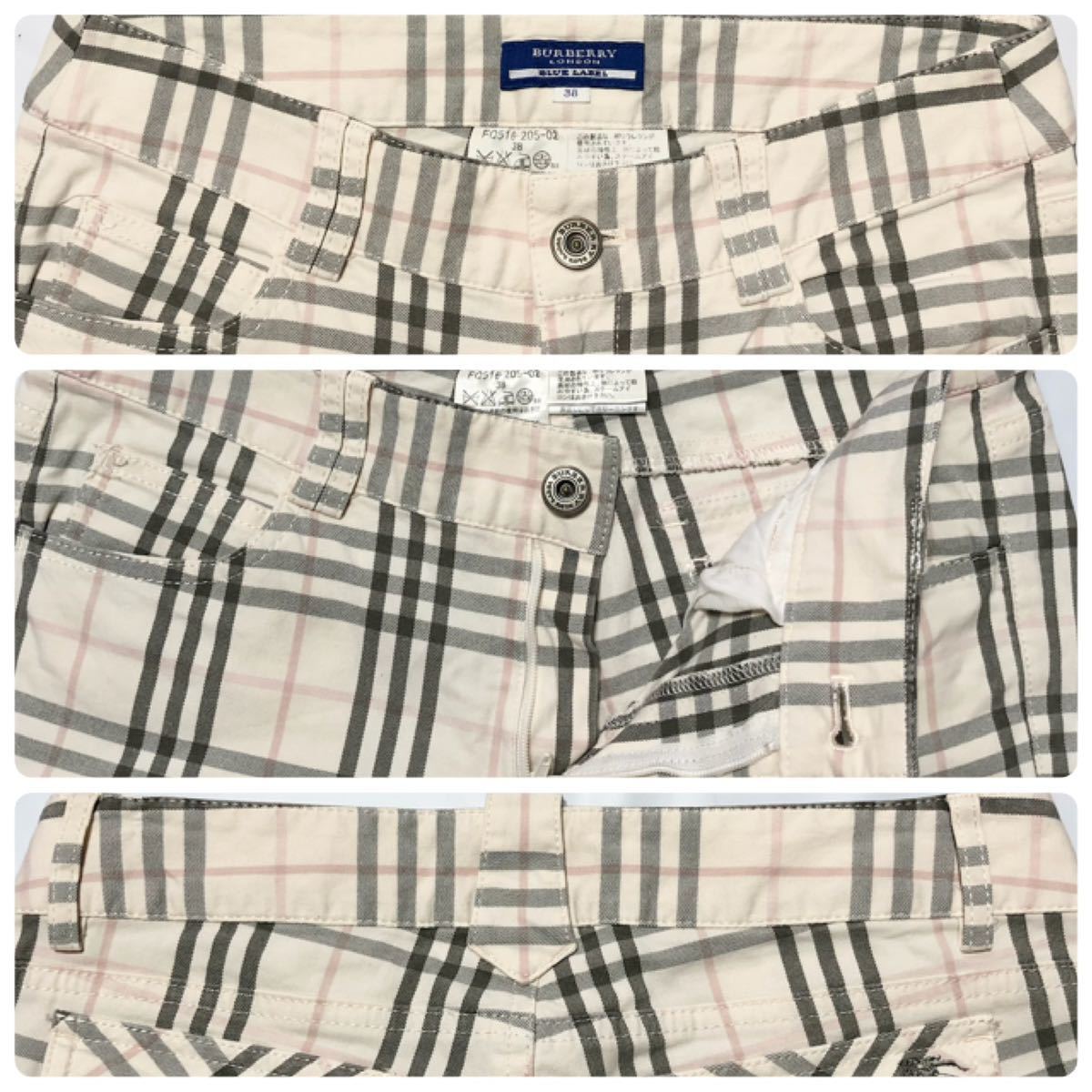 Burberry Blue Label Authentic Women Cotton Pants Nova Check Burberry Blue Label Authentic Women Cotton Pants Nova Check