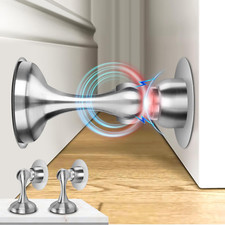 Magnetic Door Stoppers 2 Pack, Stainless Steel Door Stops for Wall and Floor Mou