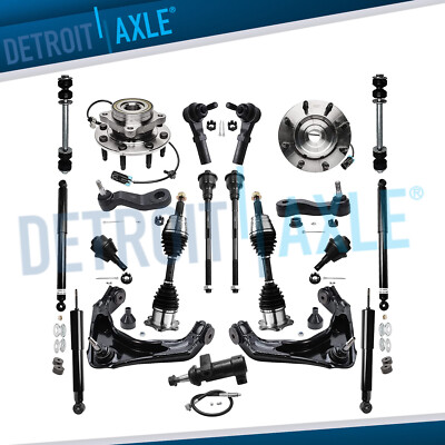 4WD Front Wheel Bearing Hubs CV Axle Control Arm Shocks for Chevy Silverado 2500