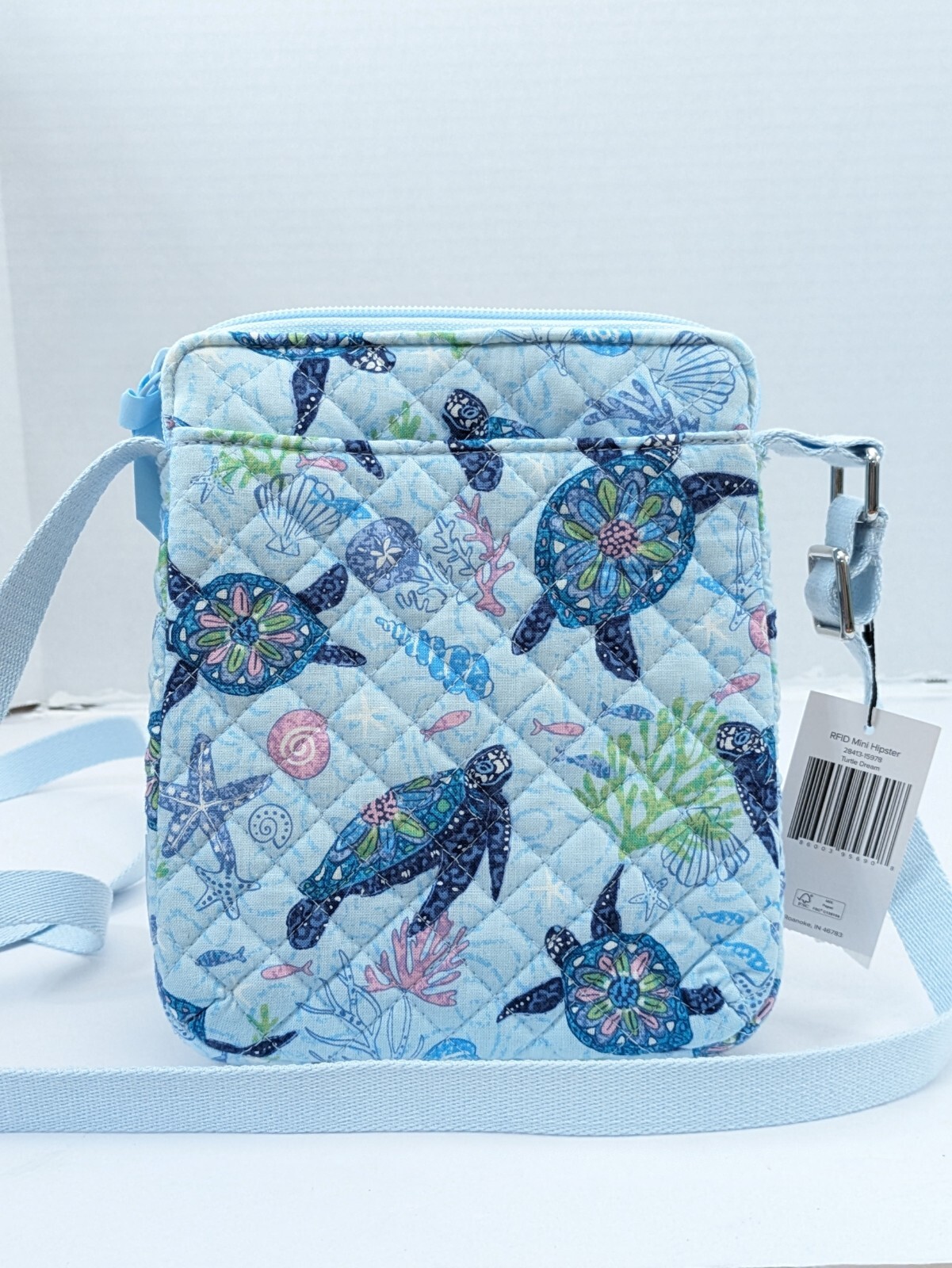 NEW NWT Vera Bradley RFID Mini Hipster Crossbody Sea Turtles Starfish