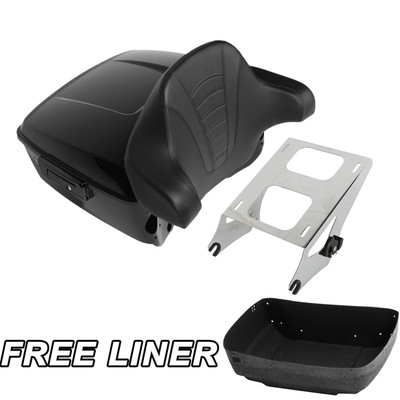 Black King Pack Trunk Pad Mount Rack For Harley Tour Pak Electra Glide 2014-2025