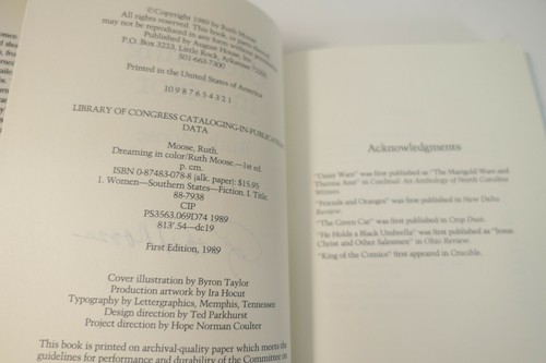 Dreaming in Color Signed by the Author Ruth Moose Hardcover - Imagen 4 de 5