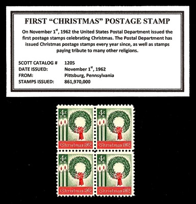 What was the first christmas stamp