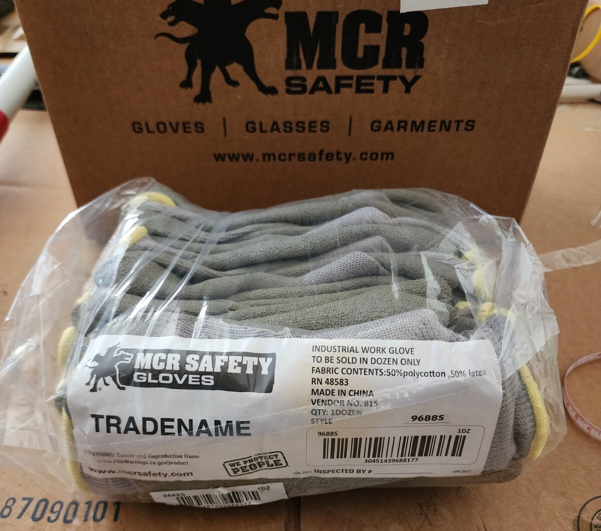 Memphis 9688 FlexTuff II Latex Dip Knit Gloves Size SMALL, 12 Pairs