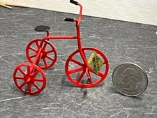 Dollhouse Miniature Red Metal Tricycle Bike 1:12 inch scale D38 Dollys Gallery