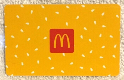 McDonald's Hamburgers Sesame Seed Bun Up Close Yellow 2019 Gift Card