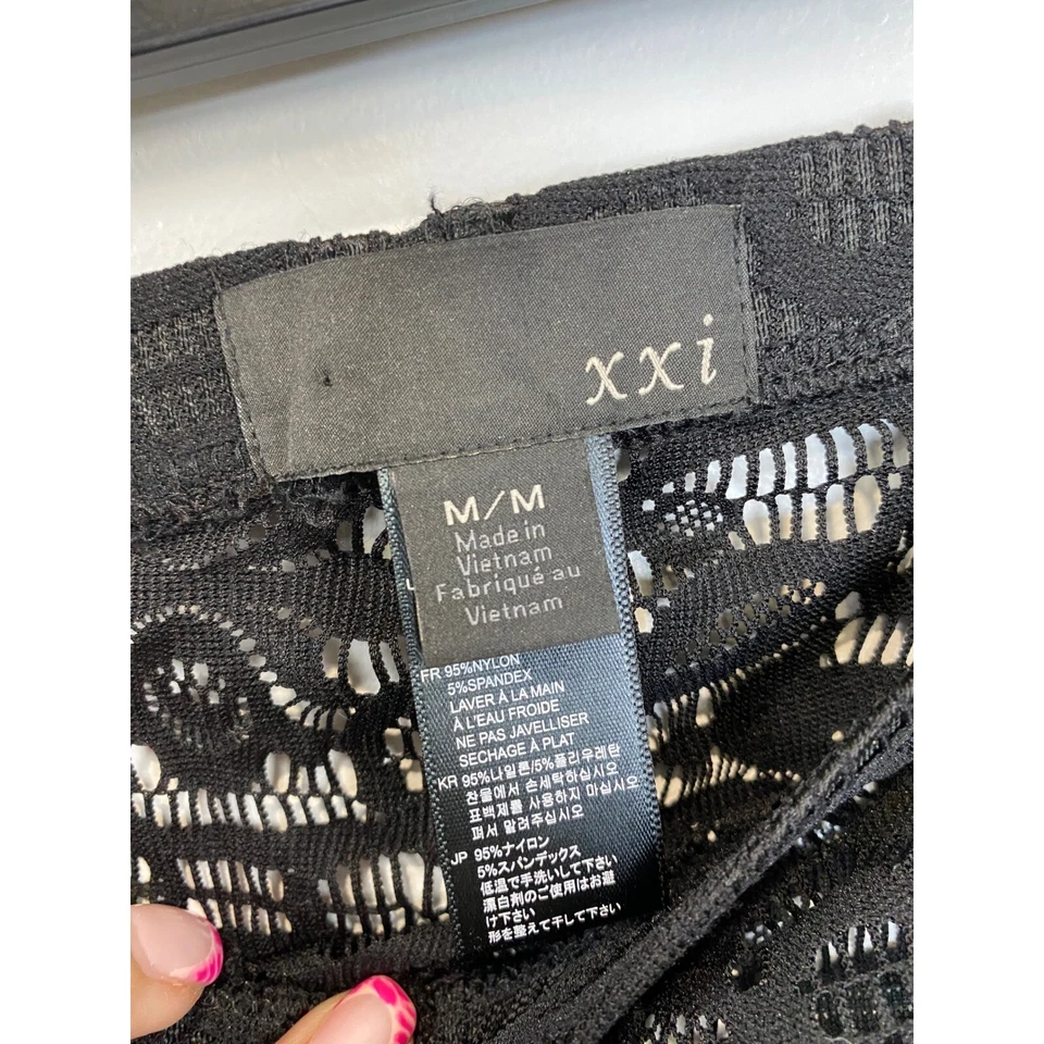 XXI Leggings de Encaje Negros Ver a Través Sexy Para Mujer M/M Medianos Foto 3 de 3