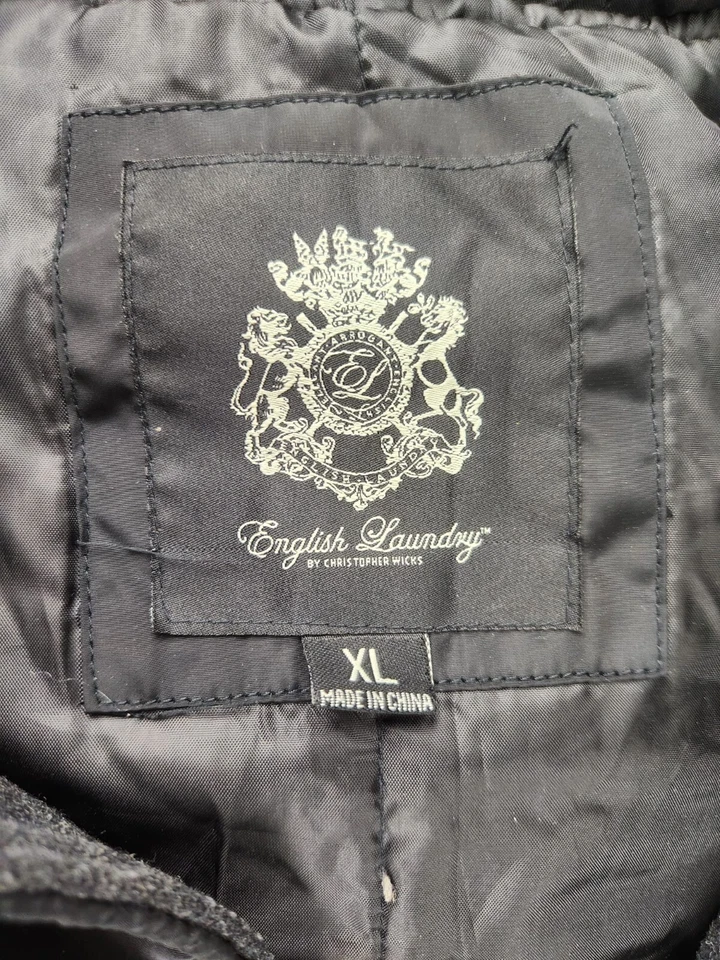 Chaqueta con capucha utilitaria English Laundry para hombre mezcla de lana talla XL Foto 3 de 4