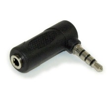 3.5mm 4 Conductor TRRS Right Angle Adapter Male/Female Stereo/Mic
