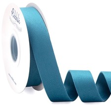 1 Inch Dusty Turquoise Blue Double Faced Velvet Ribbon 10-Yard Spool