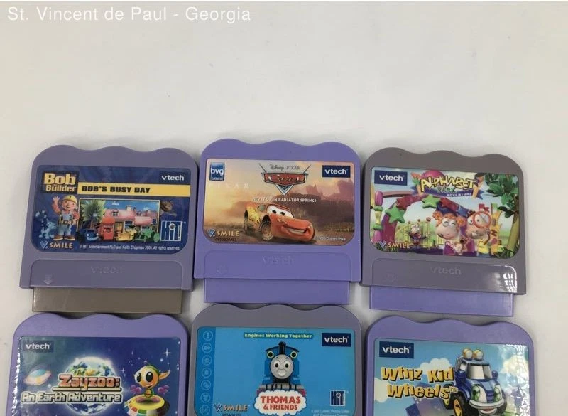 Lote de 9 cartuchos de videojuegos VTech VSmile SCooby-Doo Barney Thomas Shrek + Más Foto 2 de 4