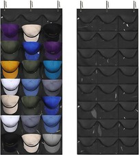 Hat Organizer Racks for Baseball Caps 24 Deep Pockets Visible Hat Holder Rack US