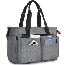 Utility Tote Bag for Women, Multi Pockets Shoulder Bag with Zipper, Laptop Ha...