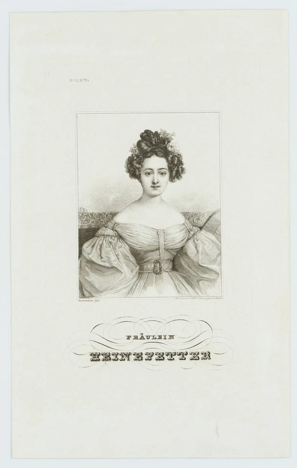 F. STÖBER (1795-1858), Fräulein Sabine Heinefetter, Stahlstich Romantik - Bild 2 von 4