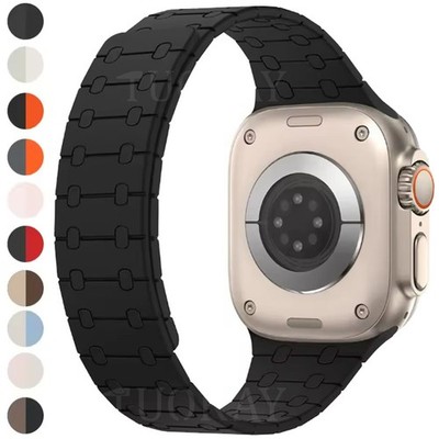 Magnet Silikon Armband für Apple Watch Ultra 3 49mm iWatch Series 11 10 9 8 7 6