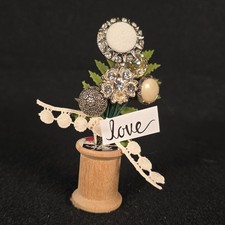 Vintage-styled Handmade Forever Flowers Bouquet Love Romantic Upcycled