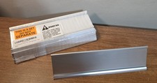 5 Pack Aluminum Name Plate Holder for Desk 2" x 8" Silver New