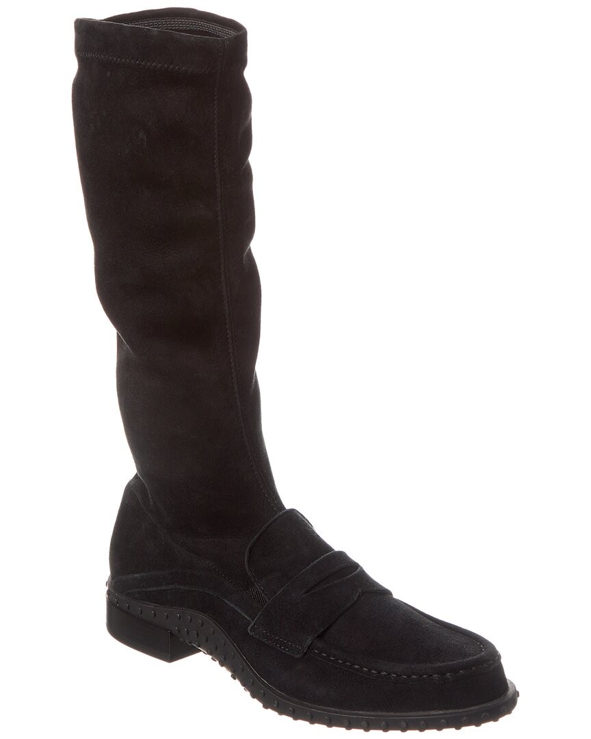 Женские замшевые сапоги до колена Tod S черные 37 41190₽