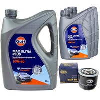 MotoröL Set Gulf Max Ultra Plus 10W-40 8 Liter + ÖLfilter FüR Renault Laguna I