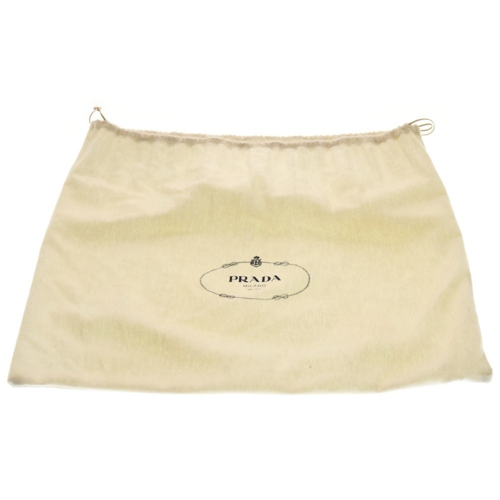 Prada Gradient Tote Bag Handbag Beige Black Leather Silver thumbnail 6