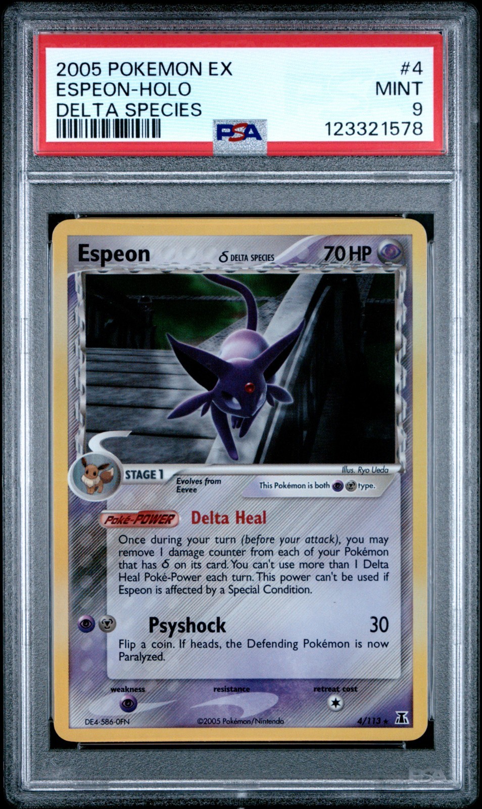 2005 #4 Espeon-Holo PSA 9 EX Delta Species Pokemon