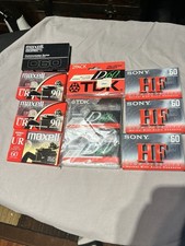 Lot of 9 Blank Audio Cassette Tapes New Sealed Sony HF 60 Maxell UR 90 TDK D60
