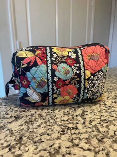 Vera Bradley Jardin Quilted Cosmetic Makeup Travel Toiletry Bag Floral