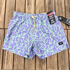 Speedo Men Paisle purple Redondo Edge Volley 14" swim trunk shorts size S M