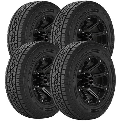 (QTY 4) 285/45R22 Continental Terrain Contact A/T 114H XL Black Wall Tires