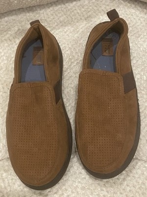 Men s Dear Foam Slippers Rubber Soles Size US 9-10 Brown Comfort 