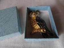 Broche Signée GH - Bouquet De Fleurs En Émaux Moderniste - Or Et Mordoré - Occasion En Très Bon État