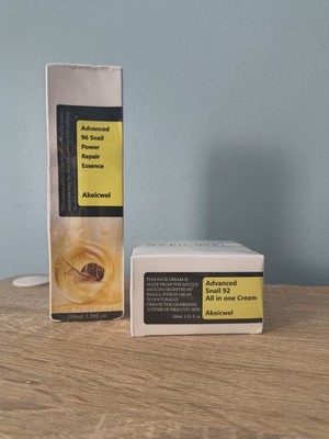 Akeicwel Advanced Snail 92 Cream + 96 Repair Essence Set 100ml Each