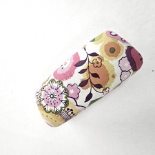 Vera Bradley Floral Hard Shell Eyeglass Case Pink Yellow Green Fabric Covered
