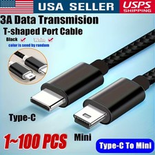 USB-C to Mini USB Cable Type C to USB 5 Pin OTG Fast Charger Data Sync Cord LOT