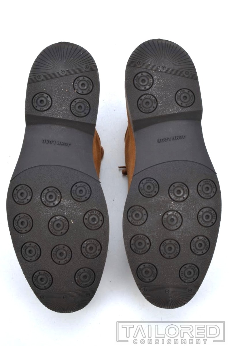 JOHN LOBB Rydal Solid Brown Suede Split Toe Oxfor… - image 8