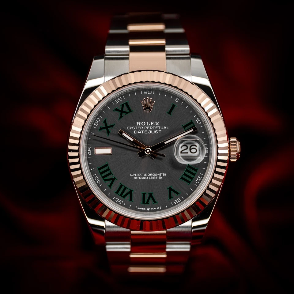 Rolex Datejust 41 126331 Wimbledon Dos Tonos Oyster Acanalado 41mm Juego Completo Nuevo en Caja Foto 4 de 4