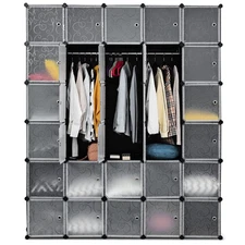 Home 30 Cube Clothes Wardrobe Cabinet Closet Organizer Bedroom W/Doors Portable