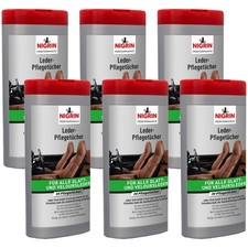 Nigrin 6x Lederpflege-Tücher Spenderbox Leder-Reiniger 30x Pflege-Tuch Reinigung