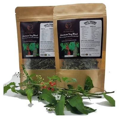 INSPIRED GEMS Jamaican Dog Blood Tea -2pk-Handpicked Bush Tea (Rivina Humilis)-Fertility Tea