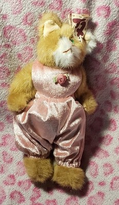 Ty Attic Treasures Collectible Beanbag Cat Plush Pink Dress