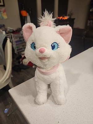Disney Store Plush Marie Aristocats White Stuffed Toy Doll 12'' Soft Pink Bow