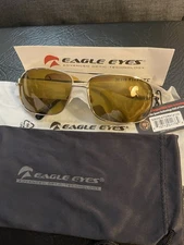 EAGLE EYES Advanced Optic Technology Sunglasses  Silver Frame  Navigator #14100