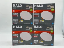 HALO 6 in. HLB Ultra Thin Canless Integrated LED Downlight 3CCT White (4-Pack)